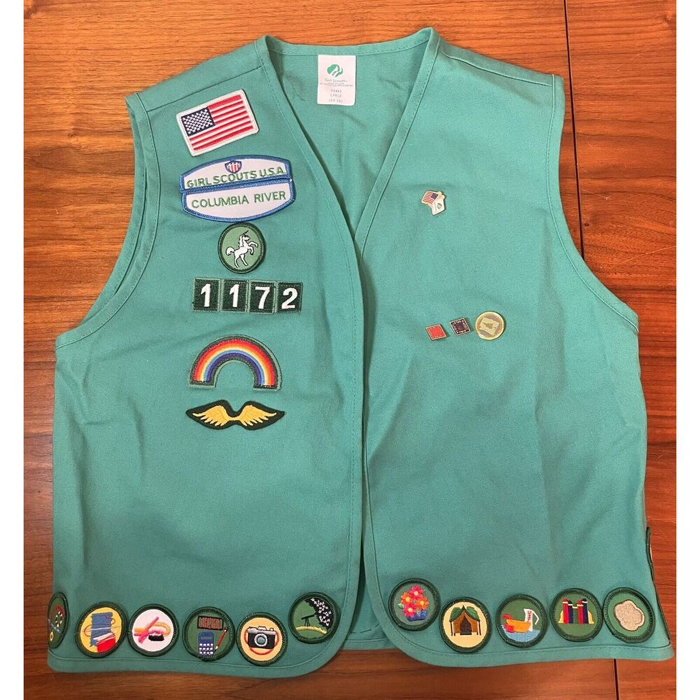 Green Kids Button Down Shirt with Patches